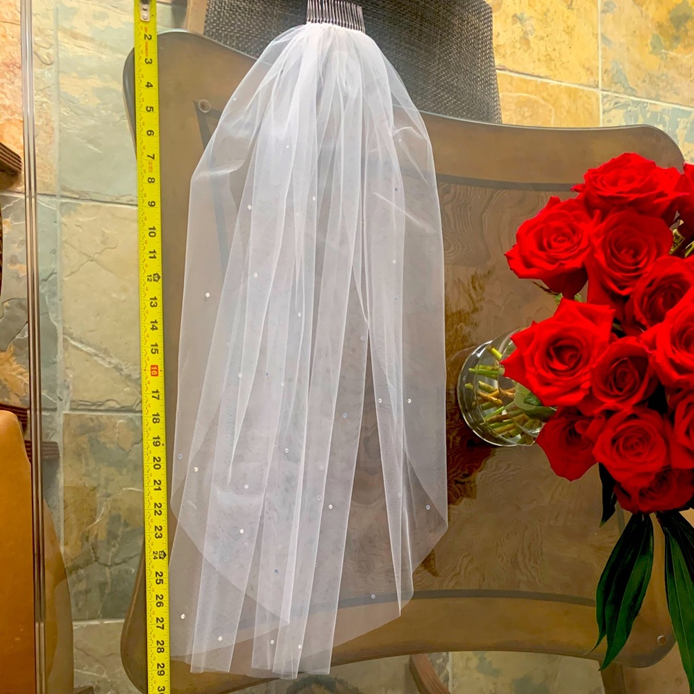 Light Ivory, Swarovski Rhinestone Veil *brand new*